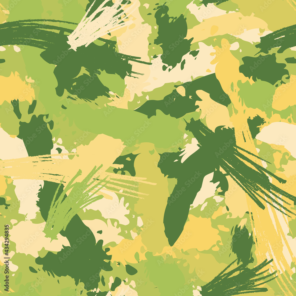 Poster seamless repeating pattern of multicolored paint strokes