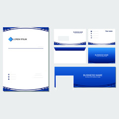 Blue corporate identity bundle template
