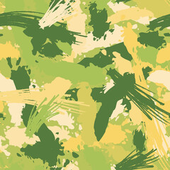 Seamless repeating pattern of multicolored paint strokes