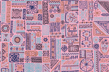 Tribal african vector seamless ornament. Dress fabric print design.