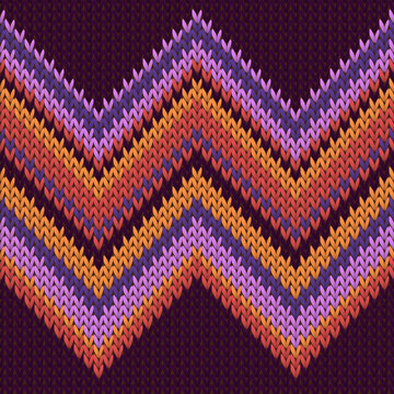 Fluffy zig zal lines knitting texture geometric