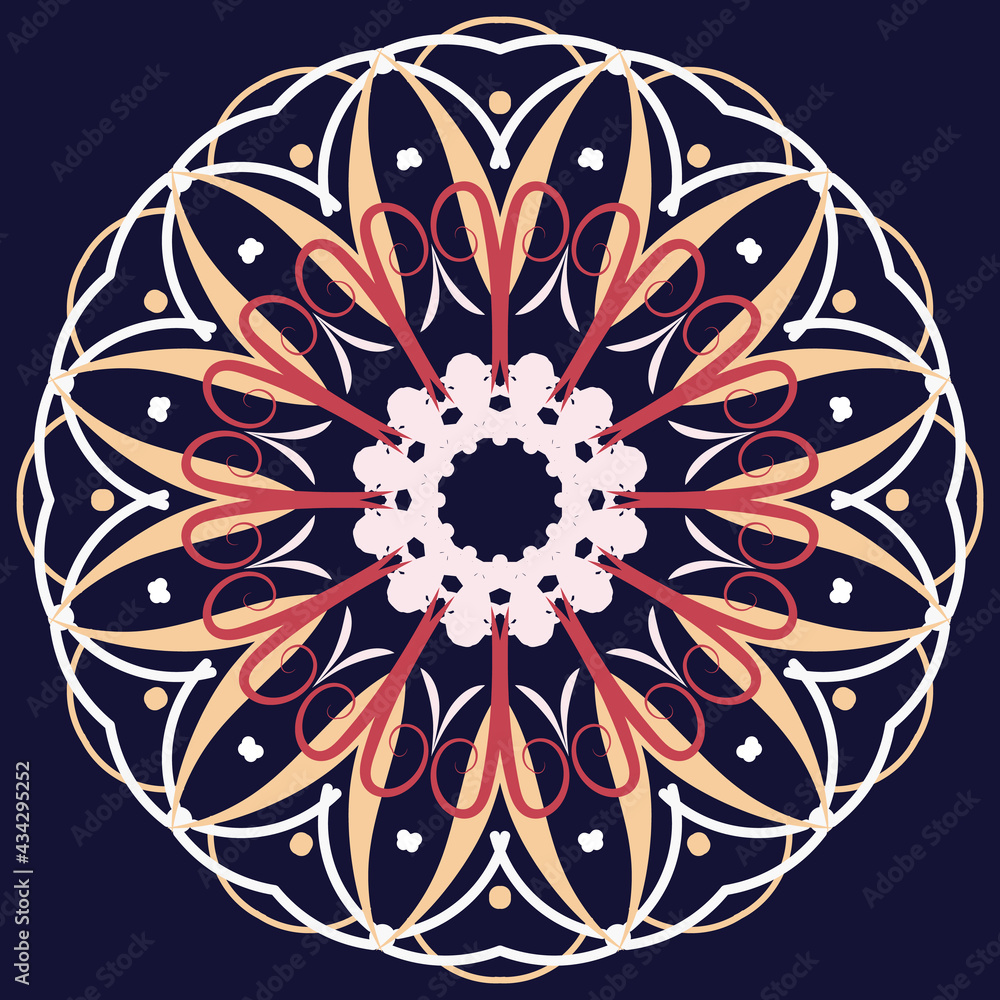 Aufkleber rich background with vintage decorative element. abstract rounded line geometric shapes. mandala ban