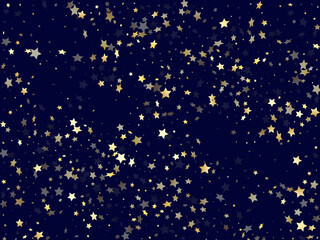 Gold falling star sparkle elements of glitter gradient vector background.