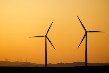 Fototapeta premium Wind turbines for electric production