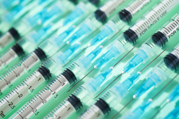Syringes close-up view