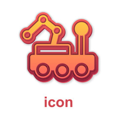 Gold Mars rover icon isolated on white background. Space rover. Moonwalker sign. Apparatus for studying planets surface. Vector