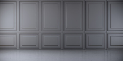 empty room interior design with gray wall and floor 3d render background