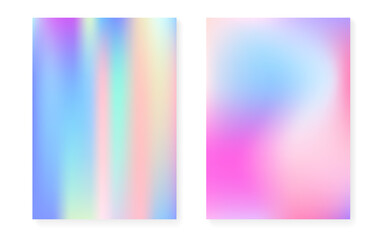 Holographic cover set with hologram gradient background.