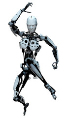3D Rendering Male Robot on White