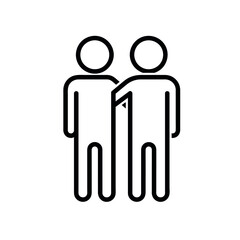 friendship and love icon. Couple human vector stock illustration. Isolated pictogram eps10