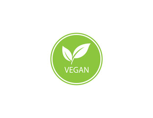 Vegan, leaf, natural icon on white background. Vector illustration.