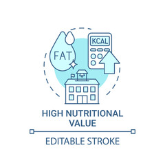 High nutritional value concept icon. School healthy eating plan. Special meal planning full of vitamins idea thin line illustration. Vector isolated outline RGB color drawing. Editable stroke