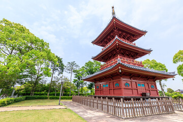 Obraz premium 豊前国分寺 三重塔 福岡県京都郡 Buzenkokubunji temple Three-storied pagoda Fukuoka-ken Miyako-gun