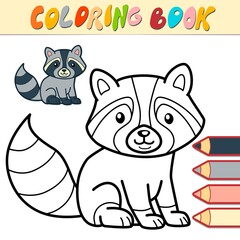 Coloring book or page for kids. badger black and white