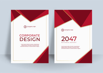 Modern dark red black business corporate brochure flyer design a4 template. Red flyer cover business brochure vector design, Leaflet advertising abstract background, Modern poster magazine layout