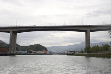Fototapeta na wymiar Bridge over the estuary of Bilbao