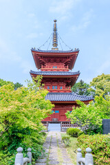 Obraz premium 豊前国分寺 三重塔 福岡県京都郡 Buzenkokubunji temple Three-storied pagoda Fukuoka-ken Miyako-gun