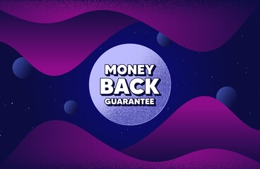 Money back guarantee. Abstract background with dotwork shapes. Promo offer sign. Advertising promotion symbol. Dotted offer message banner. Abstract space background. Design with dots. Vector