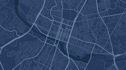 Blue Austin city area vector background map, streets and water cartography illustration. - obrazy, fototapety, plakaty