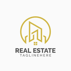 Logo template real estate, apartment, condo, house, rental, business. brand, branding, logotype, company, corporate, identity. Clean, modern and elegant style design
