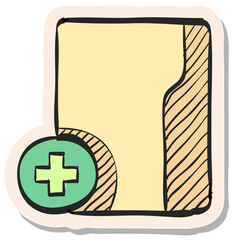 Hand drawn sticker style icon Folder