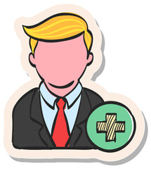 Hand drawn sticker style icon Add team member
