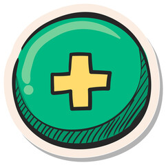 Obraz premium Hand drawn sticker style icon Plus sign