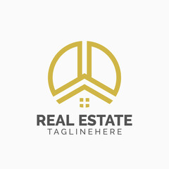 Logo template real estate, apartment, condo, house, rental, business. brand, branding, logotype, company, corporate, identity. Clean, modern and elegant style design