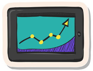 Hand drawn sticker style icon Arrow chart