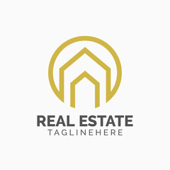 Logo template real estate, apartment, condo, house, rental, business. brand, branding, logotype, company, corporate, identity. Clean, modern and elegant style design