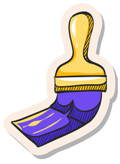 Hand drawn sticker style icon Paint brush