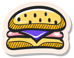Hand drawn sticker style icon Burger
