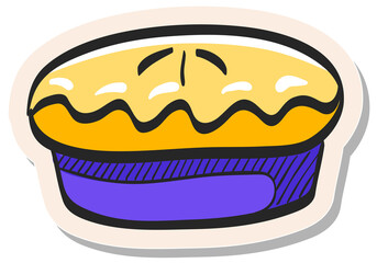 Hand drawn sticker style icon Cake