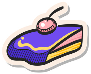 Hand drawn sticker style icon Cake
