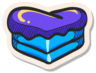 Hand drawn sticker style icon Cake