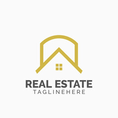 Logo template real estate, apartment, condo, house, rental, business. brand, branding, logotype, company, corporate, identity. Clean, modern and elegant style design