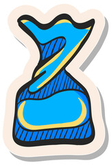 Hand drawn sticker style icon Twist candy