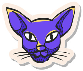 Hand drawn sticker style icon Cat