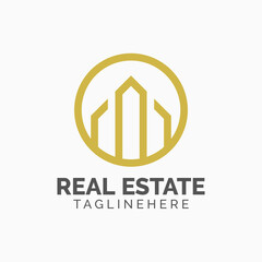 Logo template real estate, apartment, condo, house, rental, business. brand, branding, logotype, company, corporate, identity. Clean, modern and elegant style design