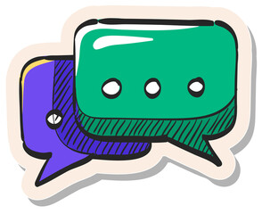 Hand drawn sticker style icon Chat bubbles