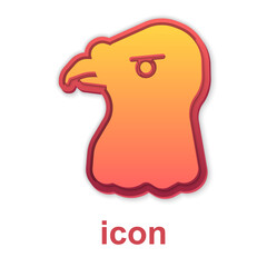 Gold Eagle head icon isolated on white background. Vector