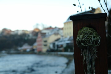 by the river