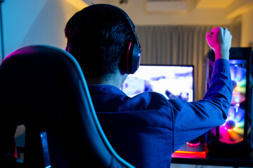 cyber sport gamer playing game