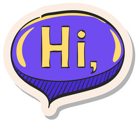 Hand drawn sticker style icon Chatting