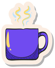 Hand drawn sticker style icon Coffee cup