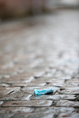 facial mask disposed on ground