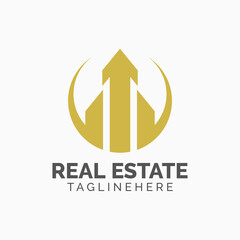 Logo template real estate, apartment, condo, house, rental, business. brand, branding, logotype, company, corporate, identity. Clean, modern and elegant style design