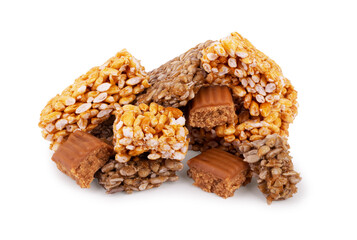 Peanut kozinaki isolated on white background with clipping path, collection