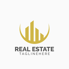 Logo template real estate, apartment, condo, house, rental, business. brand, branding, logotype, company, corporate, identity. Clean, modern and elegant style design