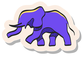Hand drawn sticker style icon Elephants